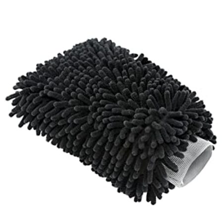 Elite Deluxe super premium Chenille microfiber wash mitt - black / zwart