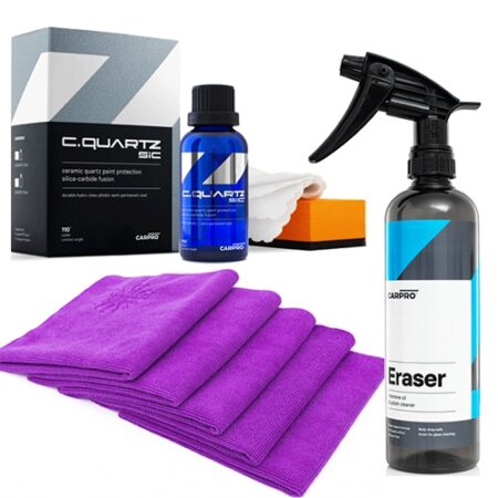 CarPro CQuartz SiC 50ml kit pack - bundle incl. doeken en Eraser