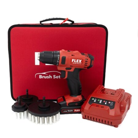 Flex DD 2G 10.8-EC/2.5 set accu boormachine + borstels