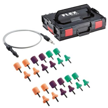 Flex FS 140 set - flexibele as voor de PXE 80 10.8-EC incl. 24 pads en L-Boxx